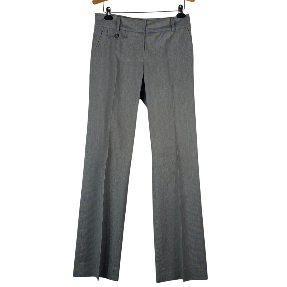 Et Cetera Women's Gray Micro Pin Stripe Career Pants Size 6 Office Professional